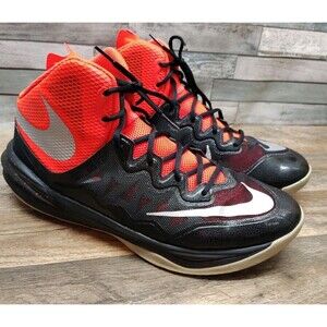 NIKE Prime Hype DF II Basketball Shoes Mens Size 12 Black Hyper Orange Sneaker